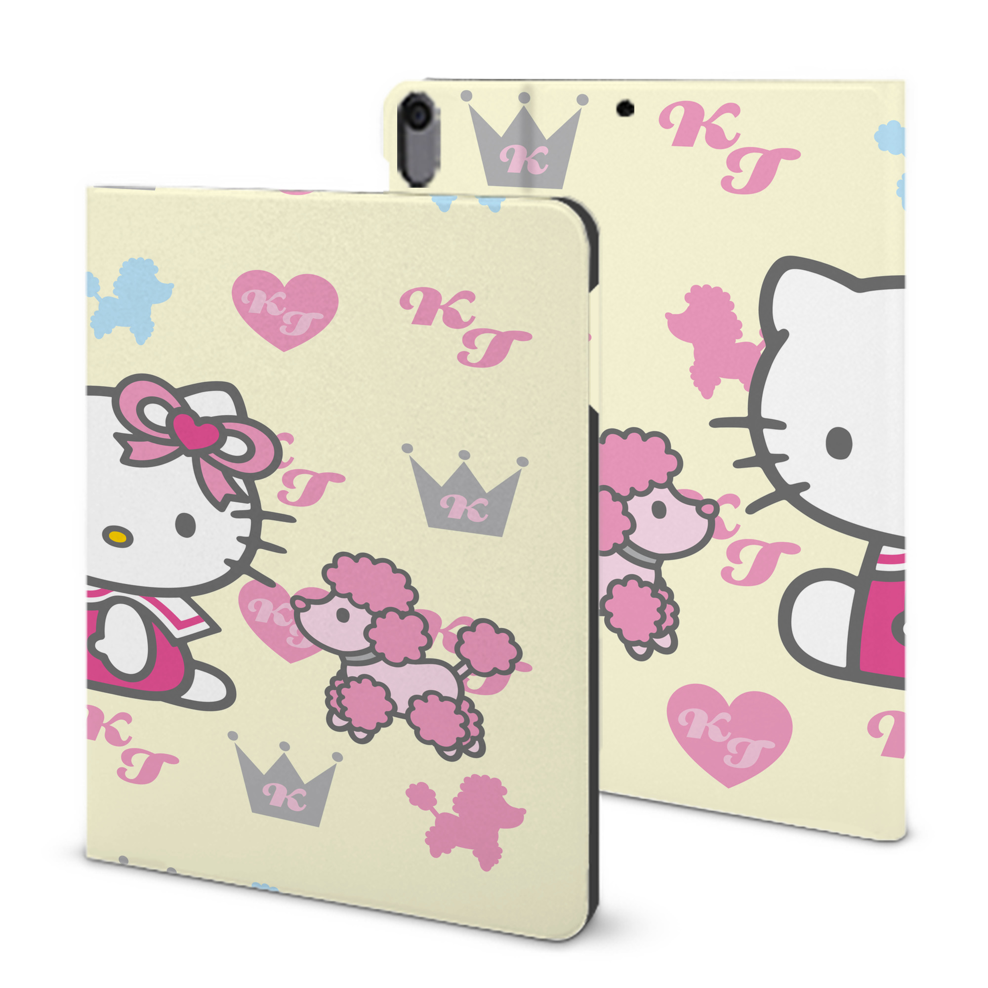 （画像用） Hello Kitty ハローキティ IPad ケース ブック型 PUレザー TPU 耐衝撃 軽量 薄型 ペン収納なし 全面保護 IPad 各モデル対応